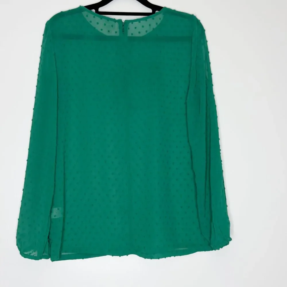 J. Crew Cold-shoulder Clip Dot Top Slit Shoulder Semi Sheer Women's Size Small